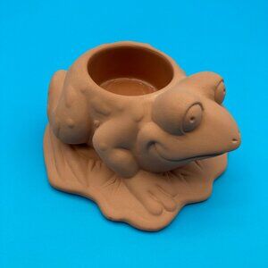 Vintage PartyLite Terra Cotta Frog Toad Tealight Candle Holder